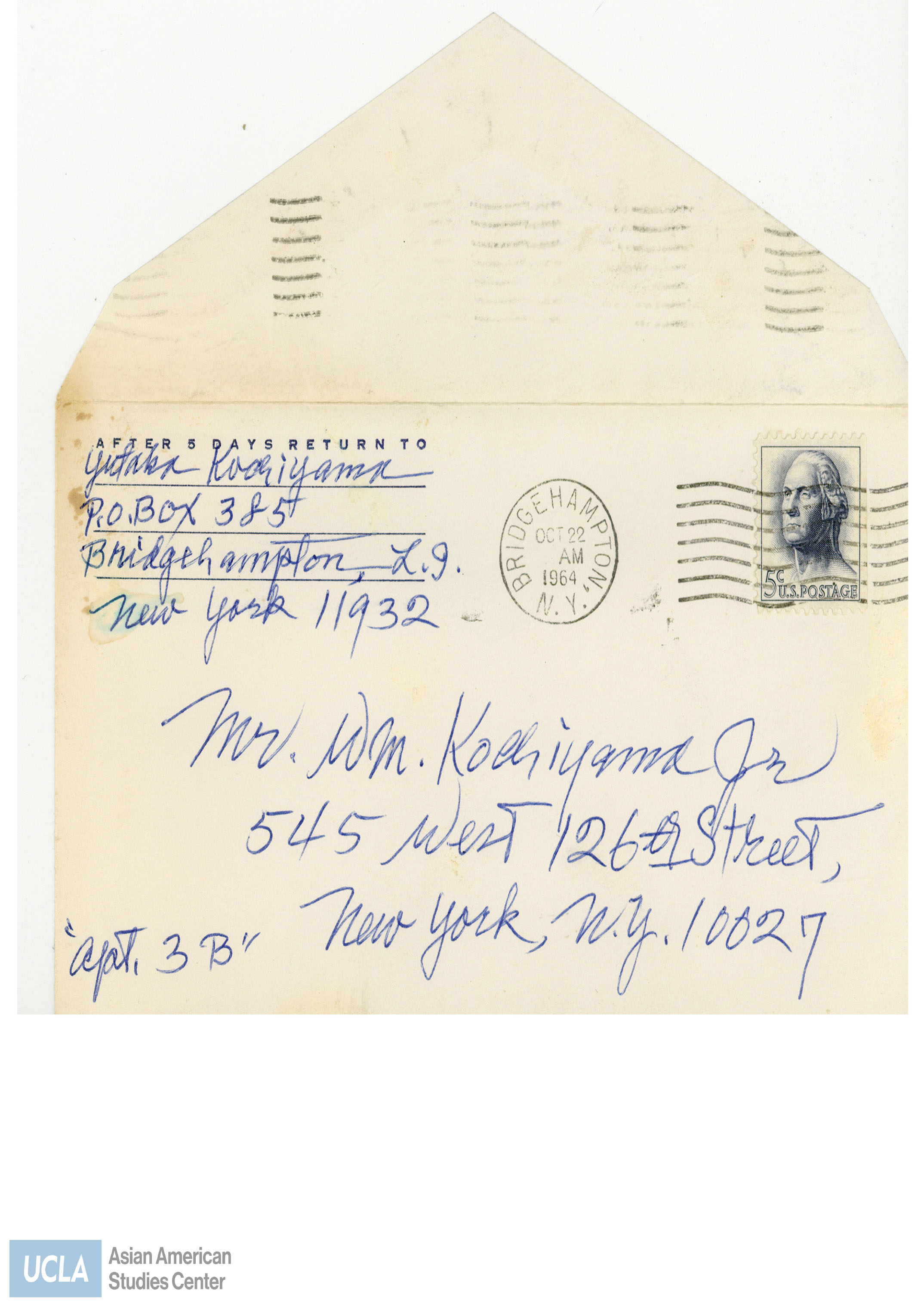 Bill's father, Yutaka writes to Bill regarding how pleased and proud he is. He mentions his ruptured hermia and arthritis is painful. The letter ends with wishing Bill to take care of himself.