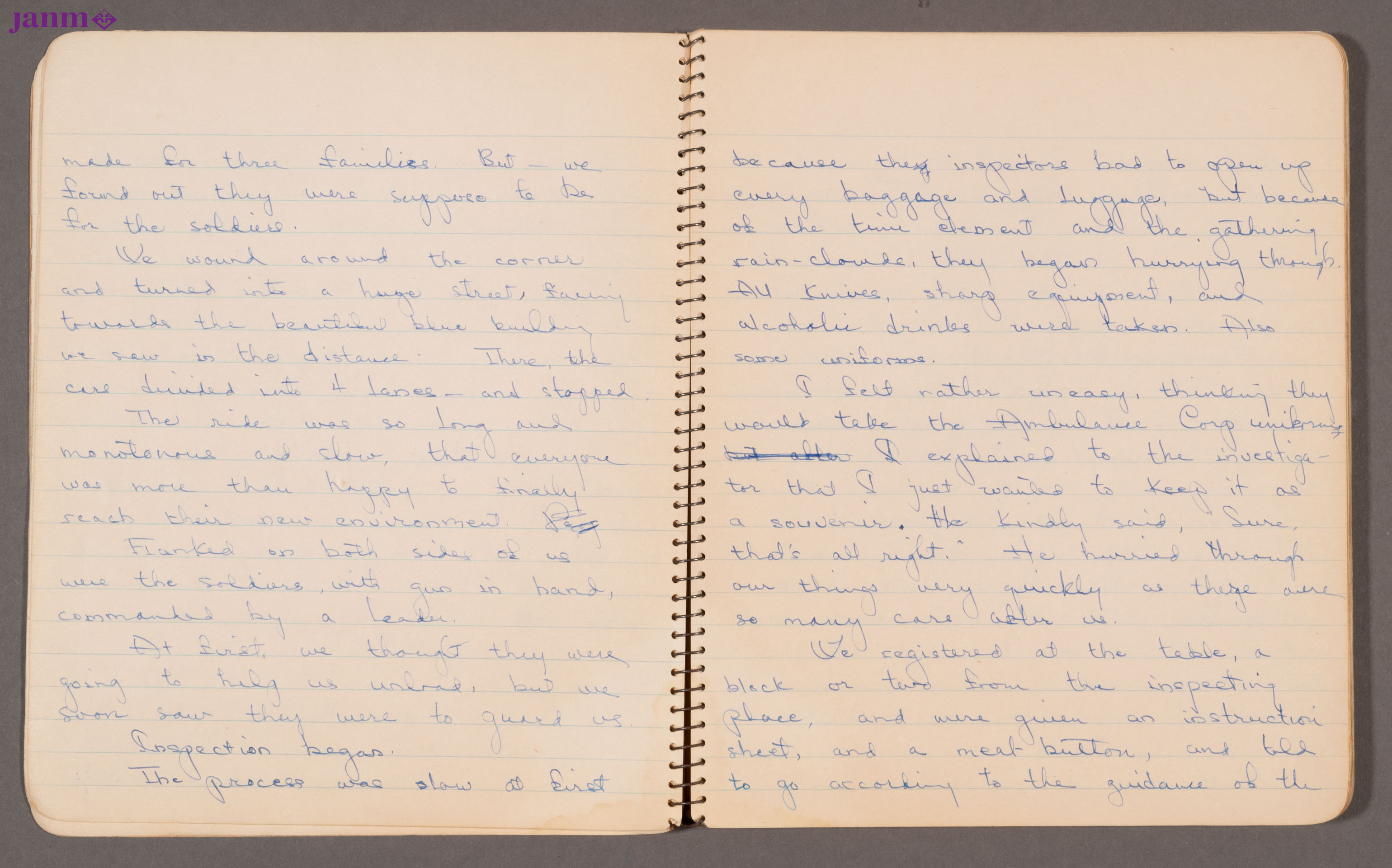 Diary entry on June 18, 1942. Diary entries regarding the experiences and day-to-day life.